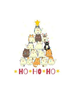 Christmas cat tree Stock Illustration