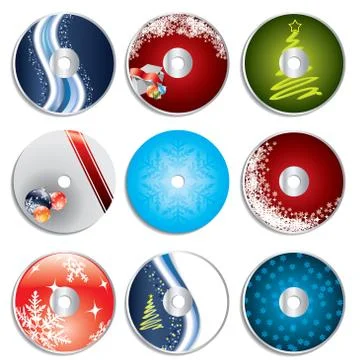 Christmas cd&amp;dvd labels Stock Illustration