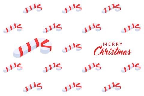 Christmas celebration banner with a pattern of candy canes.  Stock Illustration