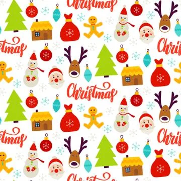 Christmas Celebration Seamless Pattern Stock Illustration