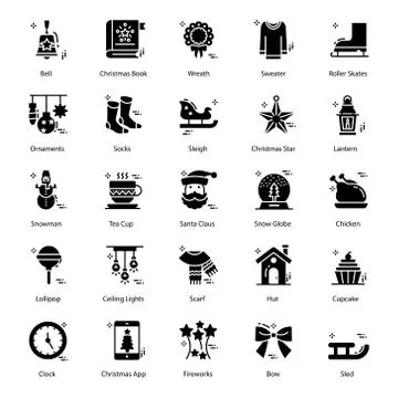 Christmas Celebration Solid vectors Pack Illustrazione stock