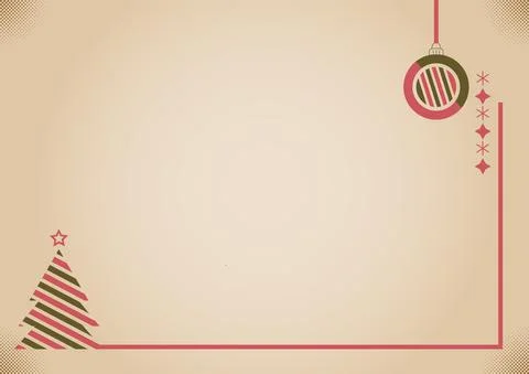 Christmas Certificate. Vector border on beige background. Empty template. Stock-Illustration