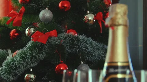 Christmas Champagne Stock Footage 1037119