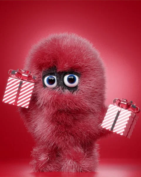 Christmas character dancing and holding a gift Stock Footage 318845768