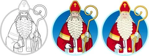 Christmas Character Sinterklaas set Stock Illustration