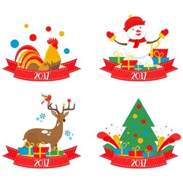 Christmas characters 2017 Stock Illustration