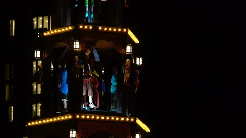 Christmas characters on a carousel Stock Footage 121417294