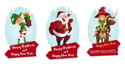 Christmas characters set Stock Illustration