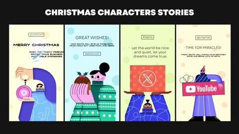 Christmas Characters Stories | After Effects After Effects stock