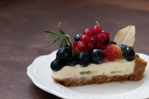 Christmas Cheese Cake on Copper Background Stock Photos