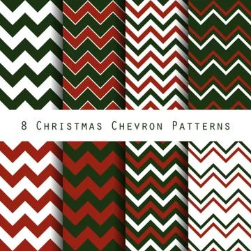 Christmas chevron pattern collection Stock Illustration