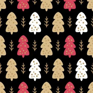 Christmas chic pattern. One of 12 hygge seamless. Illustrazione stock