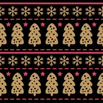 Christmas chic pattern. One of 12 hygge seamless. Stock Illustration