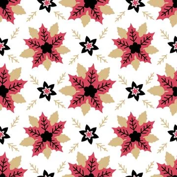 Christmas chic pattern. One of 12 hygge seamless. Illustrazione stock