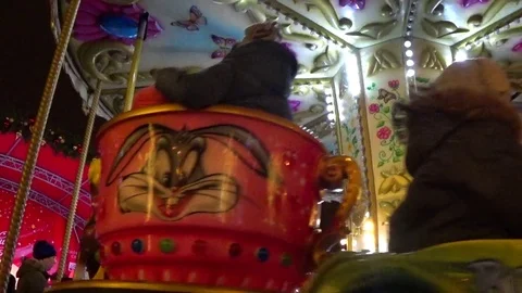 Christmas children's carousel Stock Footage 84865538