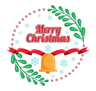 Christmas circle border with bell vector Illustrazione stock