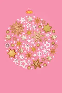 Christmas Circle Shape Bauble Concept of Snowflakes Stars Stock Photos