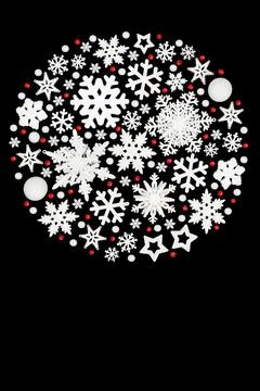 Christmas Circle Shape Snowflake Star Ball Decoration 写真素材