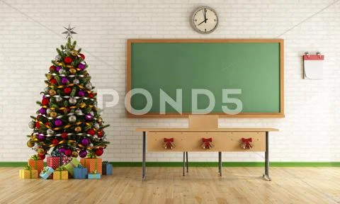 Christmas classroom Stock Illustration