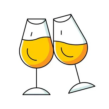 Christmas Clinking Glasses icon Stock Illustration