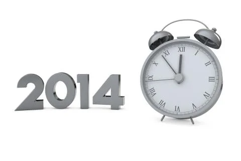 Christmas clock 2014 Stock Illustration