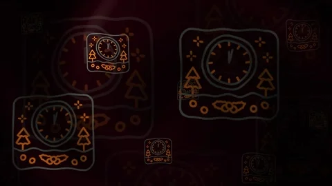 Christmas Clock Background Loop Stock Footage 309495895