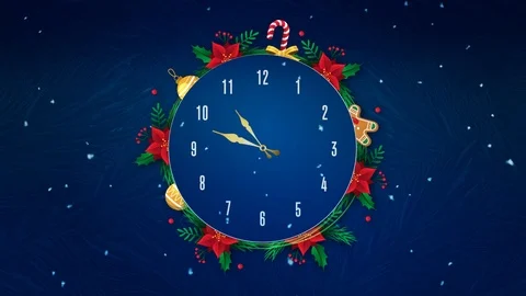 Christmas Clock Stock Footage 123061794