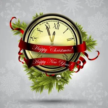 Christmas clock Stock Illustration
