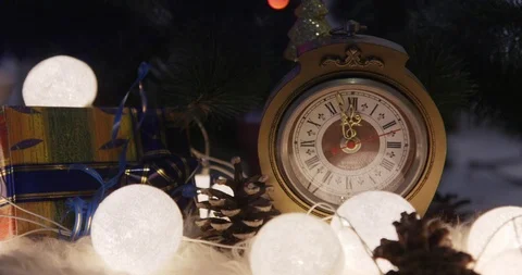 Christmas clock, a New Year background Stock-Footage 119907456