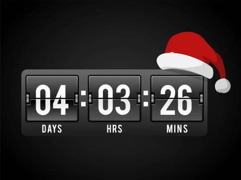 Christmas clock timer digits board panels Stock Illustration