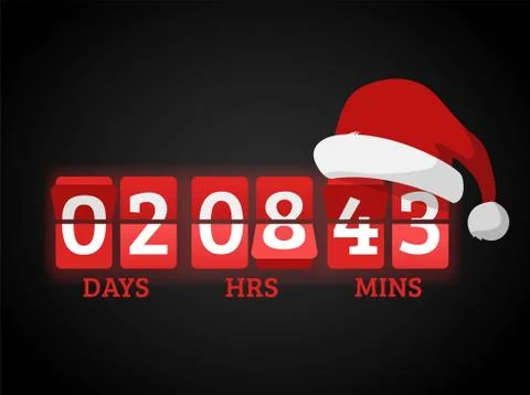 Christmas clock timer digits board panels Stock Illustration
