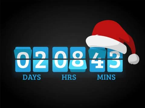 Christmas clock timer digits board panels Stock Illustration