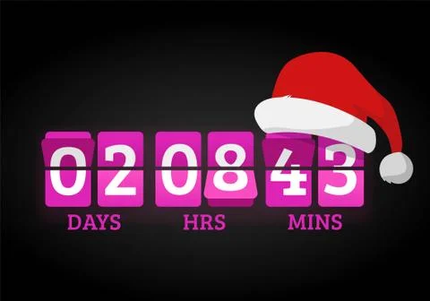 Christmas clock timer digits board panels Stock Illustration