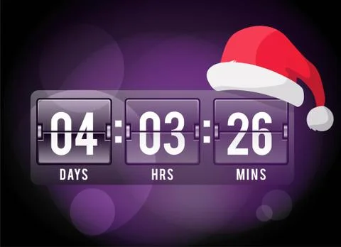 Christmas clock timer digits board panels Stock Illustration