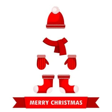 Christmas clothes in flat design. Vector illustration Illustrazione stock