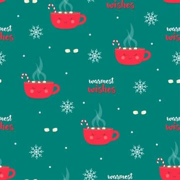 Christmas coffee pattern Stock Illustration