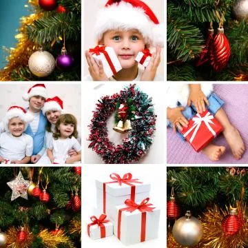 Christmas collage Stock Photos
