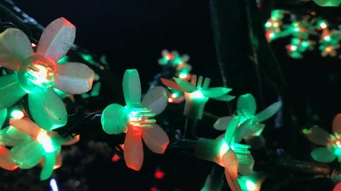 Christmas colored lights close up. 10 Stock Footage 98515536