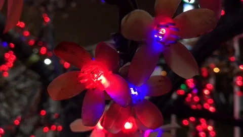 Christmas colored lights close up. 12 Stock Footage 98515533