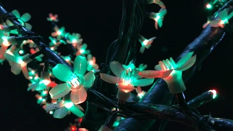 Christmas colored lights close up. 2 Stock Footage 98515546