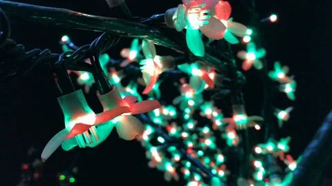 Christmas colored lights close up. 3 Stock Footage 98515545