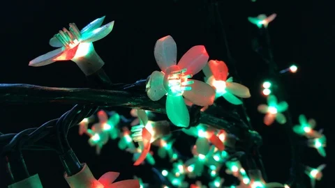 Christmas colored lights close up. 4 Stock Footage 98515544