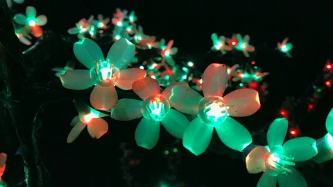 Christmas colored lights close up. 9 Video stock 98515537