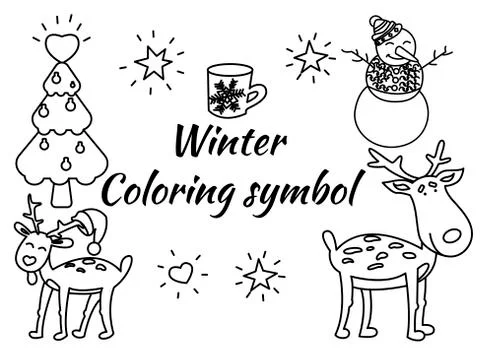 Christmas coloring elements in vector Stock Illustration
