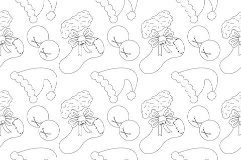 Christmas Coloring Page Pattern Stock Illustration