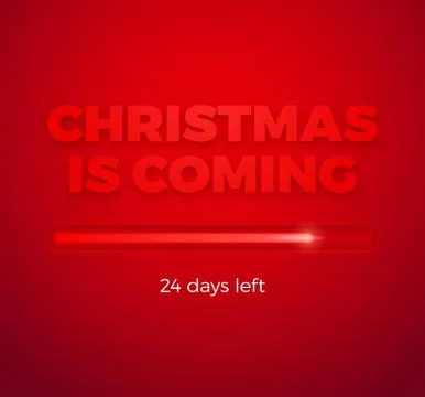 Christmas is Coming Loading Bar on Red Background Stock Illustration