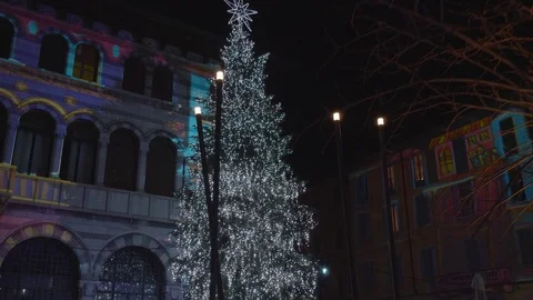 Christmas Como Tree Night Light Stock Footage 101950857