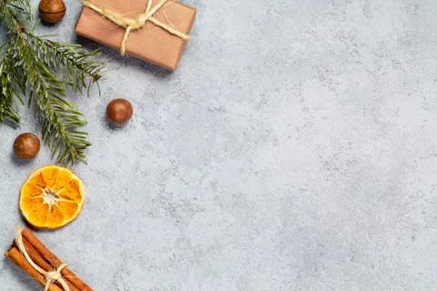 Christmas composition - background with border from the Christmas ornaments Stock Photos