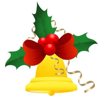Christmas composition with a bell .Illustration. Stock Illustration