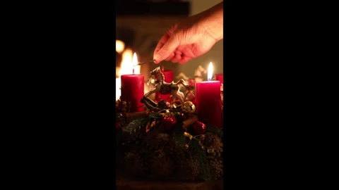 Christmas composition with candles light up Stock-Footage 273201136